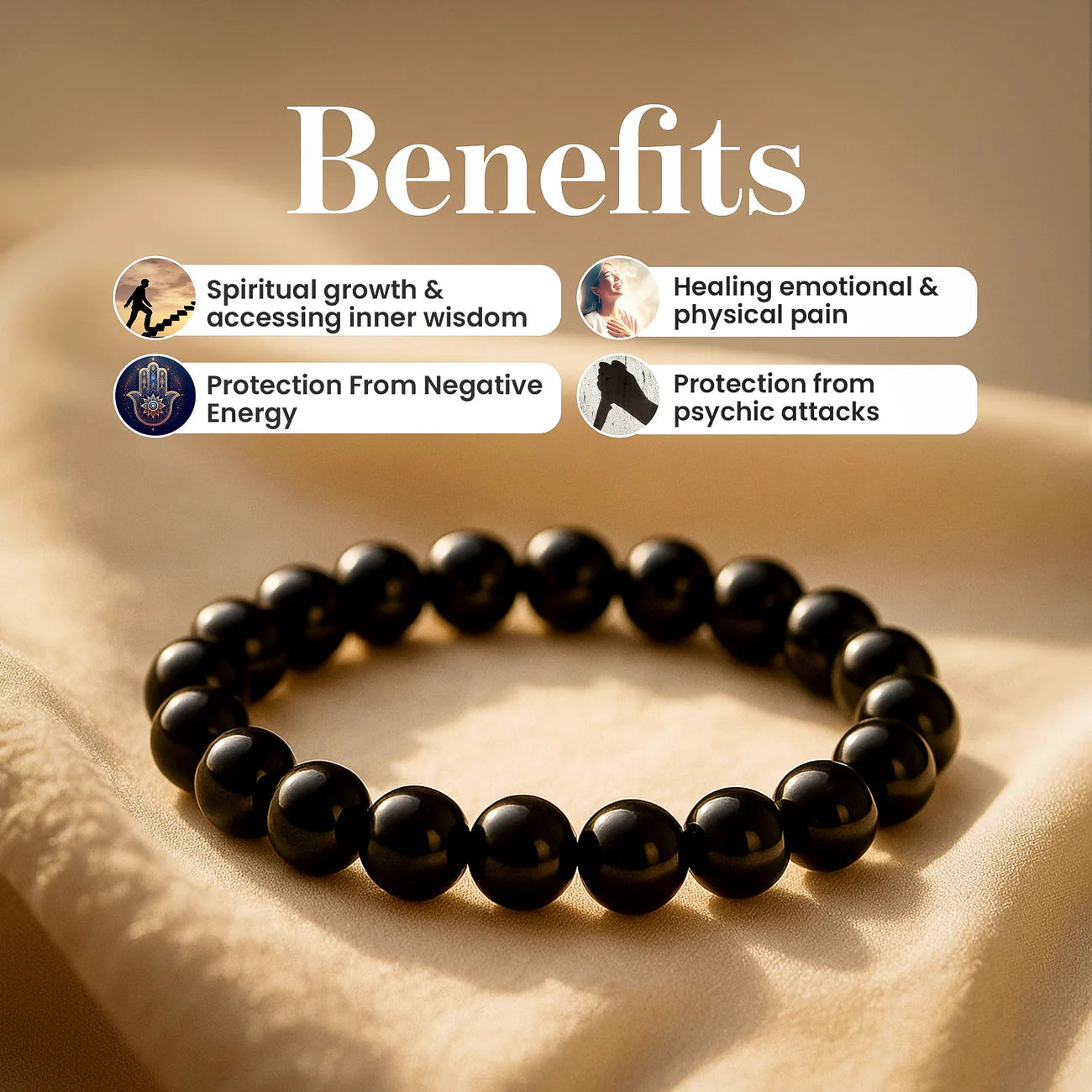 Richie Rich Combo (Pyrite bracelet + Black Obsidian Bracelet + selenite plate)