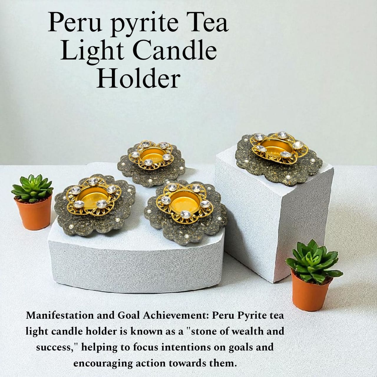 Peru Pyrite : Tea Light Candle Holder