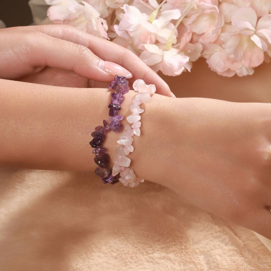 Dreamy Duo Combo with Rose Quartz and Amethyst Bands