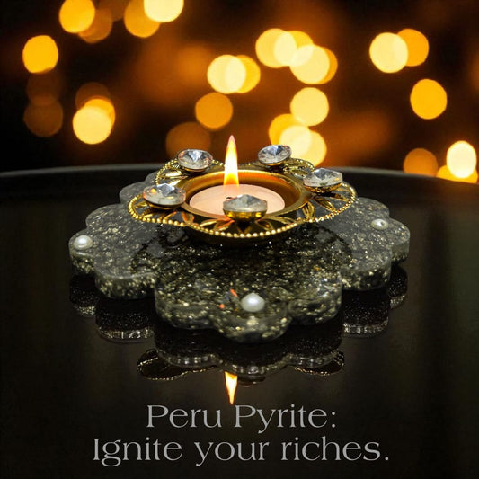 Peru Pyrite : Tea Light Candle Holder