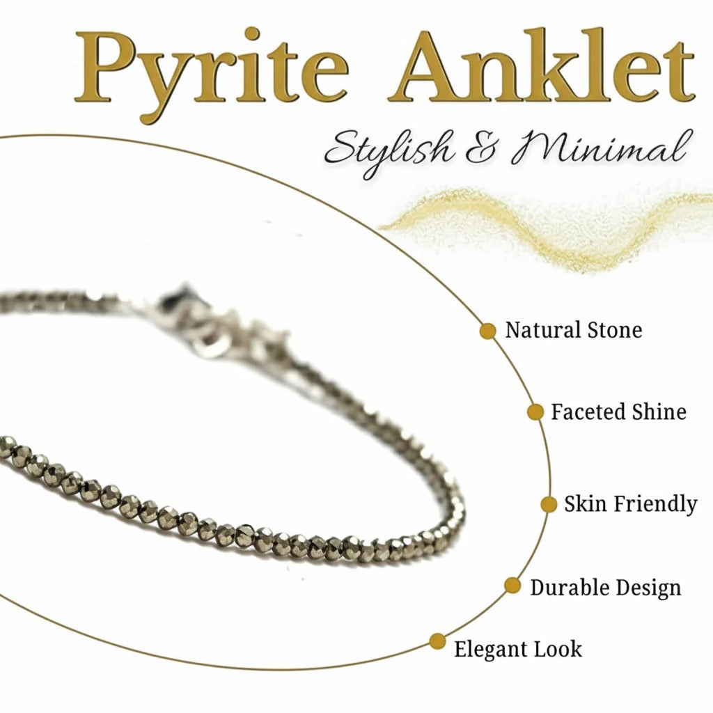 Dhanashree Pyrite Anklet