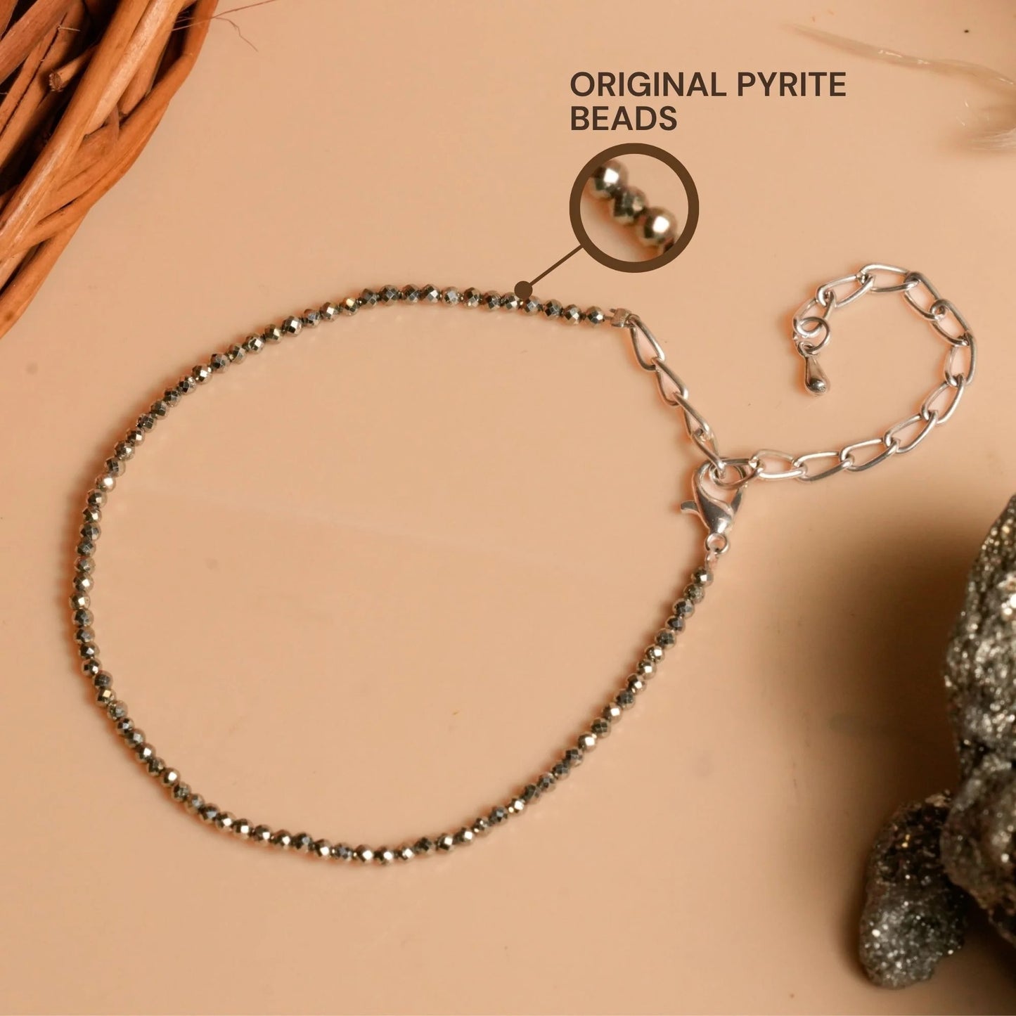 Dhanashree Pyrite Anklet