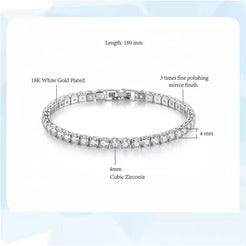 18K Gold Plated Classic Tennis Bracelet